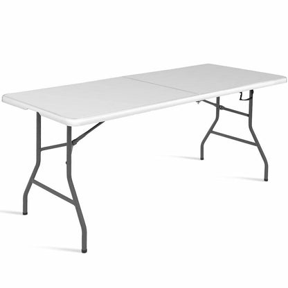 Costway 6' Folding Table Portable Plastic Indoor Outdoor Picnic Party