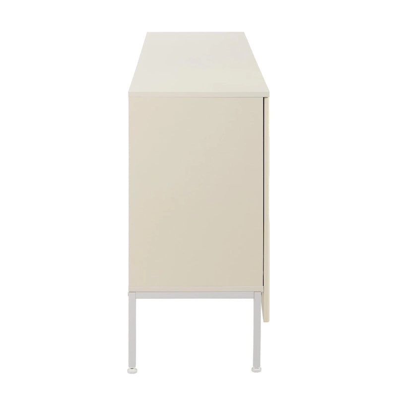 Buffet Cabinet with 4 Curved Bottom Doors, Sideboard Cabinet with Metal Legs, Console Table with Adjustable Shelf