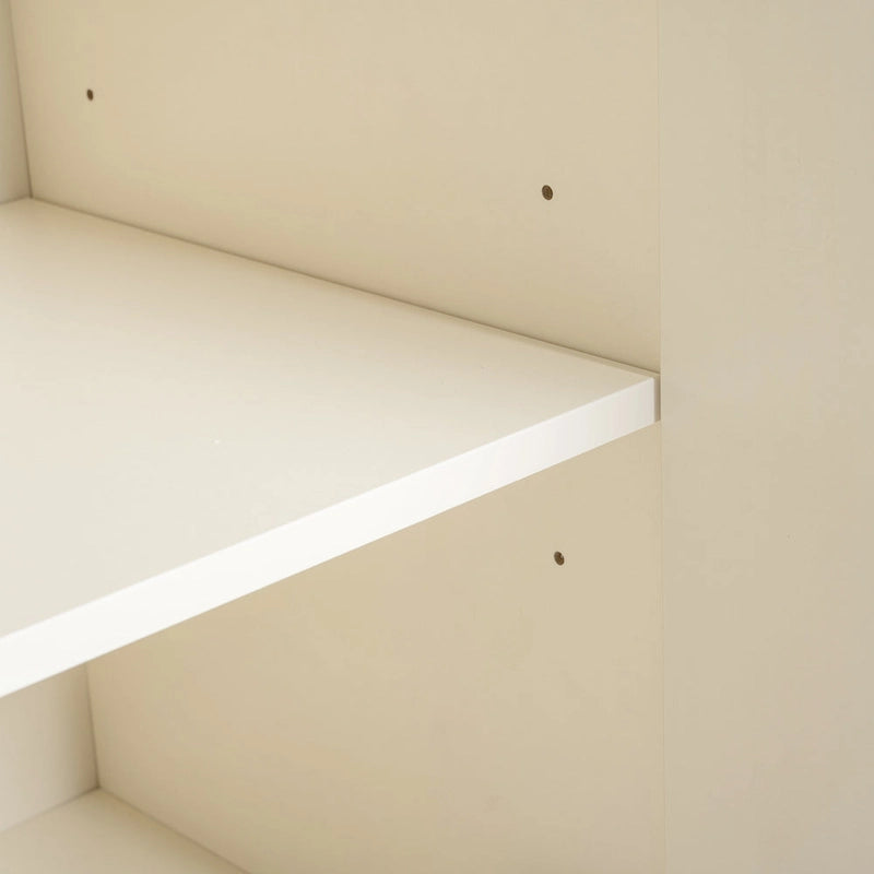 Buffet Cabinet with 4 Curved Bottom Doors, Sideboard Cabinet with Metal Legs, Console Table with Adjustable Shelf