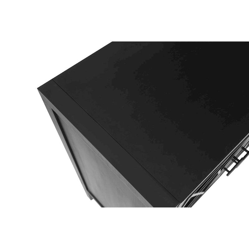 Wood Sideboard Cabinet with Pattern Door, Buffet Cabinet with Adjustable Shelves, Console Table with Solid Wood Legs