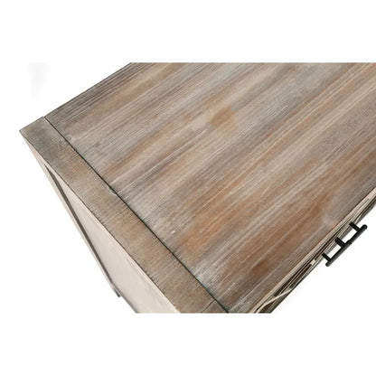 Wood Sideboard Cabinet with Pattern Door, Buffet Cabinet with Adjustable Shelves, Console Table with Solid Wood Legs