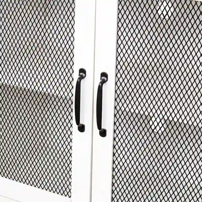 Industrial Farmhouse TV Stand with 4 Storage Shelf and 2 Storage Cabinets for Living Rooms and Kitchens