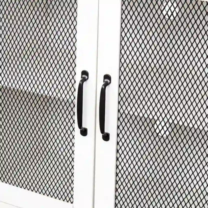 Industrial Farmhouse TV Stand with 4 Storage Shelf and 2 Storage Cabinets for Living Rooms and Kitchens