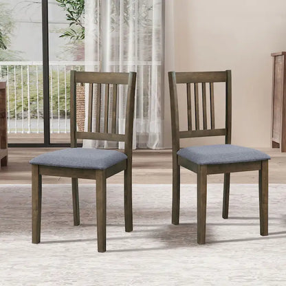 Kitchen Breakfast Nook Dining Table Chairs Set Square Wooden Dining Table Casual Dining Table with 4 Upholstered Dining Chairs