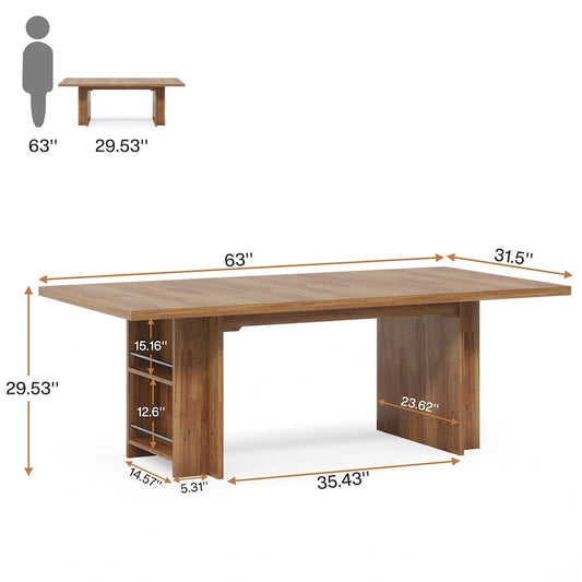 63 Inches Office Executive Desk with Storage