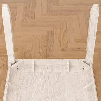 VECELO Grey Solid Wood Dining Table, Kitchen Table with Square Legs, Farmhouse Dining Table