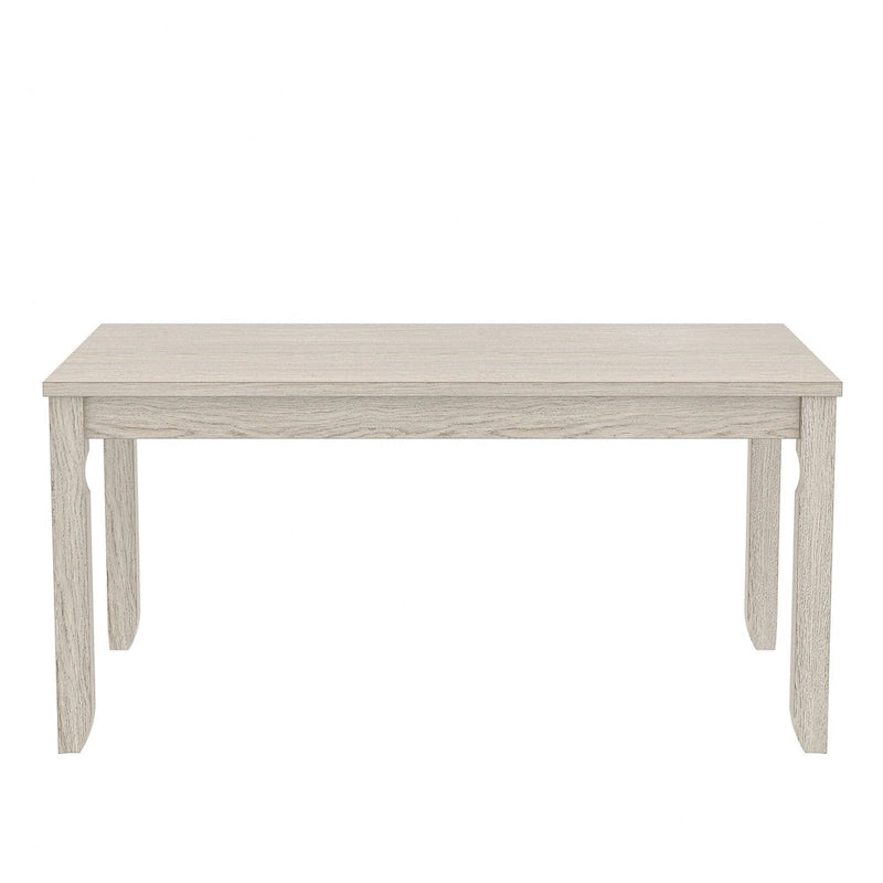VECELO Grey Solid Wood Dining Table, Kitchen Table with Square Legs, Farmhouse Dining Table
