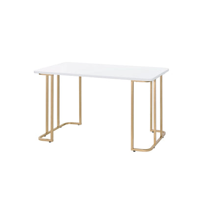 Estie White & Gold Finish Writing Desk