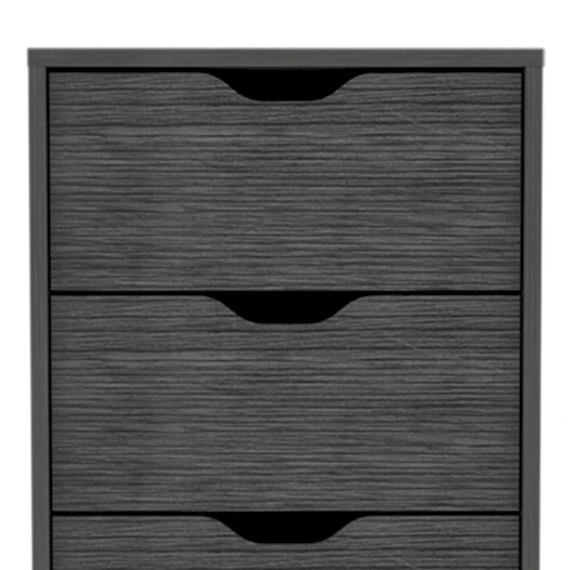 Compact Vertical Wood Dresser with 5 Drawers Slim Chest of Drawers for Bedroom or Office Use