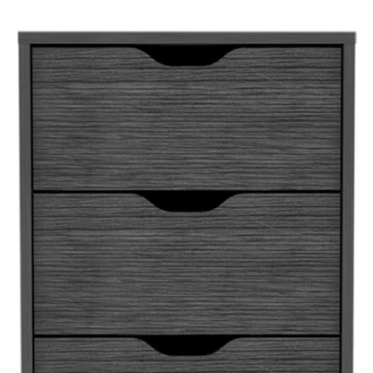 Compact Vertical Wood Dresser with 5 Drawers Slim Chest of Drawers for Bedroom or Office Use