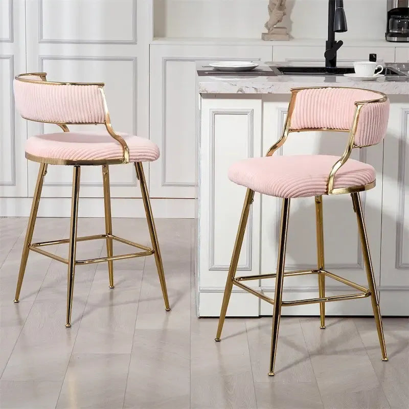 26 Counter Height Bar Stools Corduroy Kitchen Island (Set of 2)