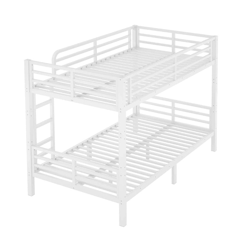 Metal Twin XL over Twin XL Bunk Bed for Teens and Adults,Space-Saving/Noise Reduced/No Box Spring Needed,White