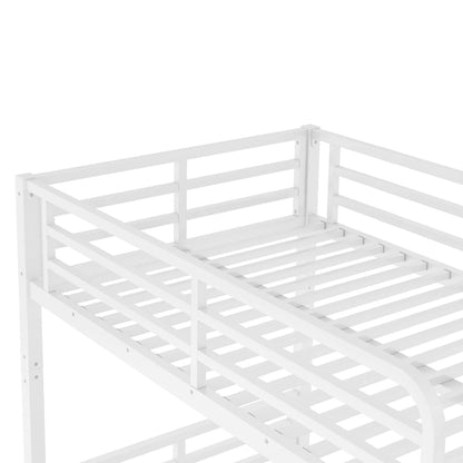 Metal Twin XL over Twin XL Bunk Bed for Teens and Adults,Space-Saving/Noise Reduced/No Box Spring Needed,White