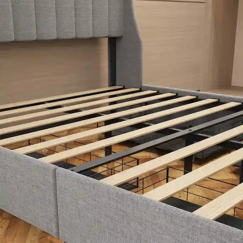 Platform Bed with LED and Storage Drawers