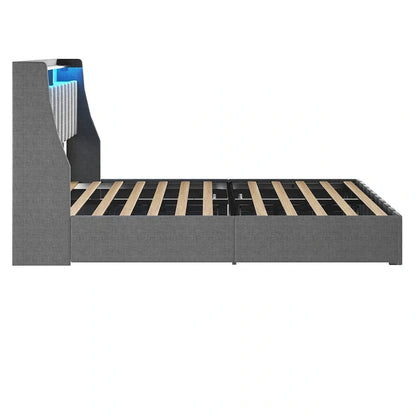 Platform Bed with LED and Storage Drawers