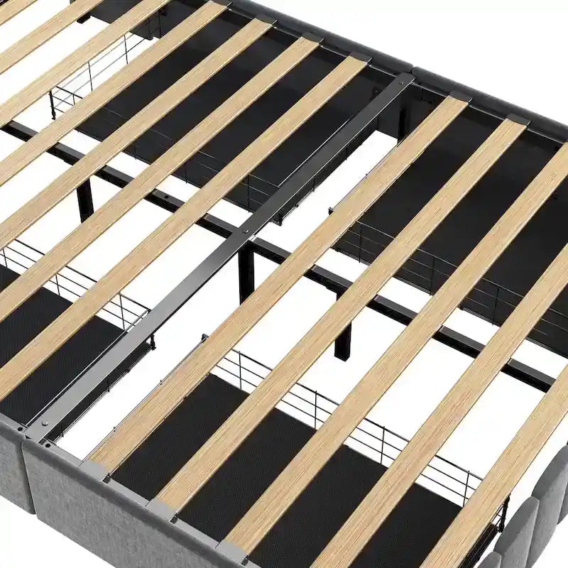 Platform Bed with LED and Storage Drawers