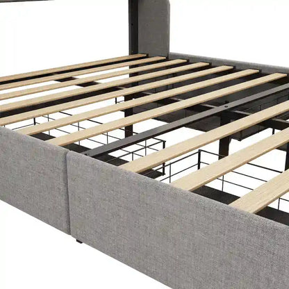 Platform Bed with LED and Storage Drawers