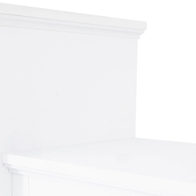 Entertainment Wall Unit with Bridge, Tempered Glass Doors for TVs Up to 70