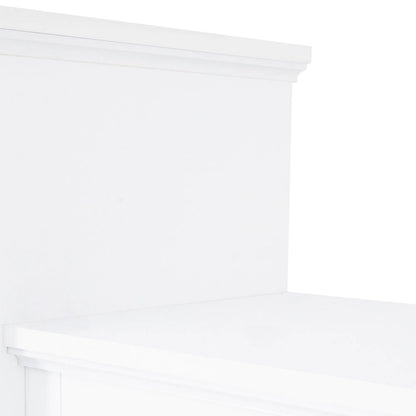 Entertainment Wall Unit with Bridge, Tempered Glass Doors for TVs Up to 70