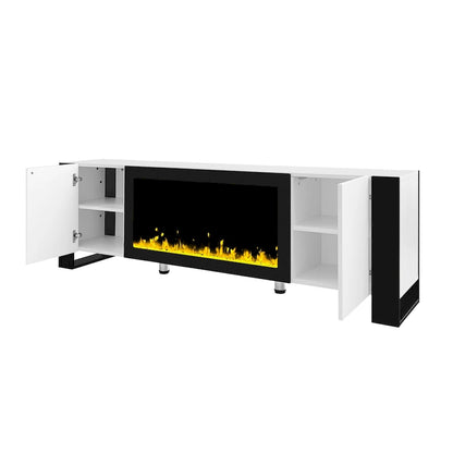 Modern 68.1 Fireplace TV Stand with 2 Large Cabinets for TVs up to 78