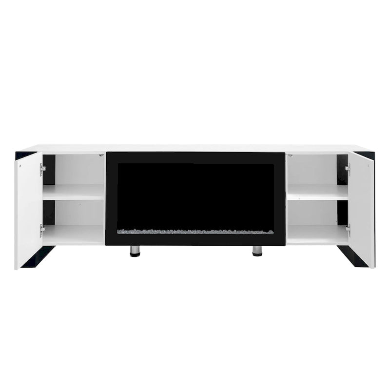 Modern 68.1 Fireplace TV Stand with 2 Large Cabinets for TVs up to 78