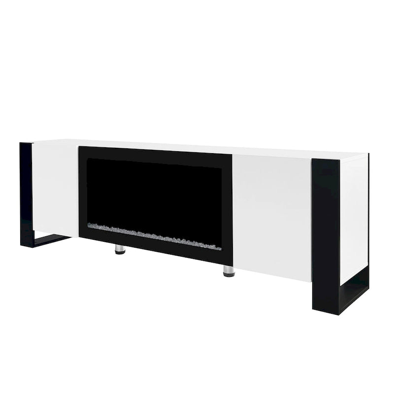 Modern 68.1 Fireplace TV Stand with 2 Large Cabinets for TVs up to 78