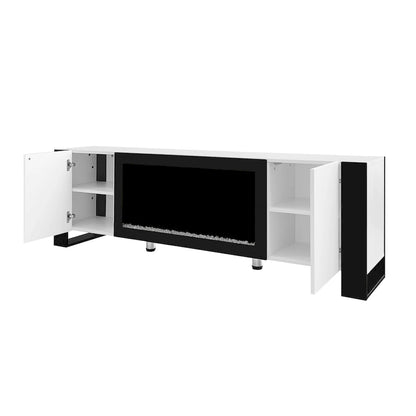 Modern 68.1 Fireplace TV Stand with 2 Large Cabinets for TVs up to 78
