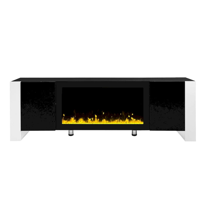 Modern 68.1 Fireplace TV Stand with 2 Large Cabinets for TVs up to 78