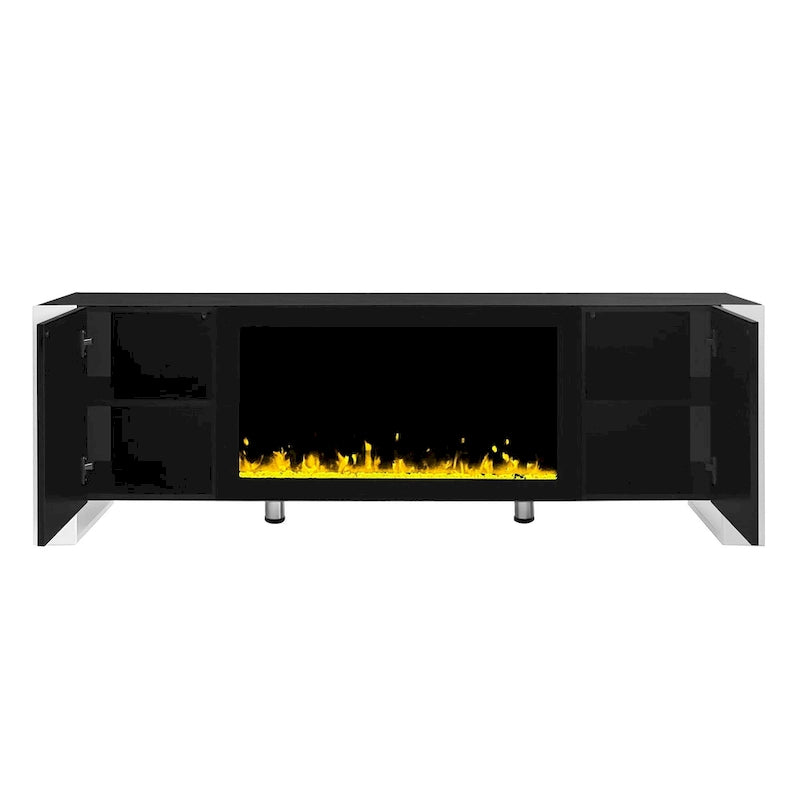 Modern 68.1 Fireplace TV Stand with 2 Large Cabinets for TVs up to 78