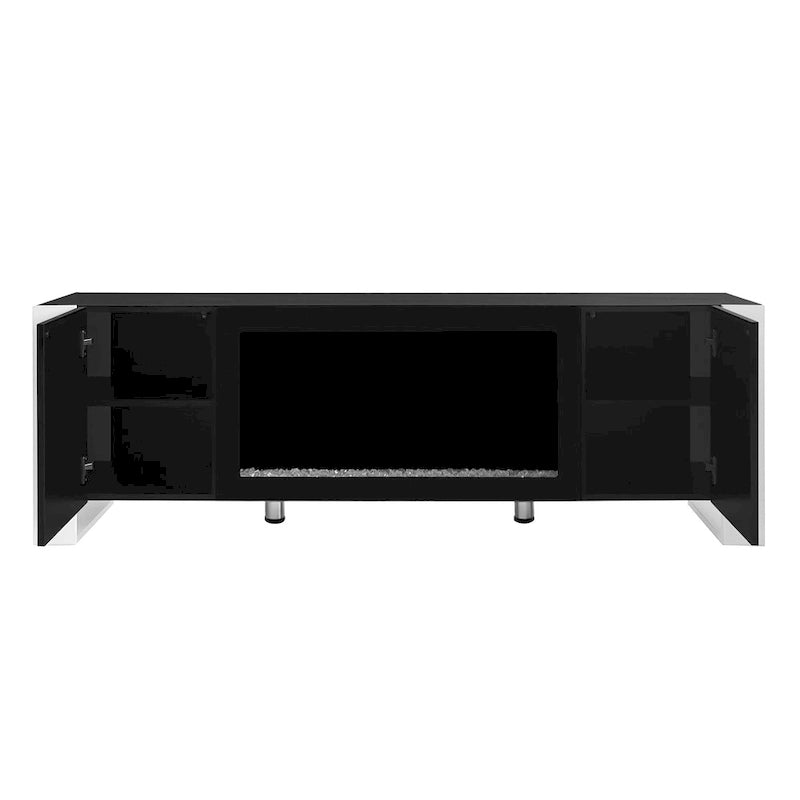 Modern 68.1 Fireplace TV Stand with 2 Large Cabinets for TVs up to 78