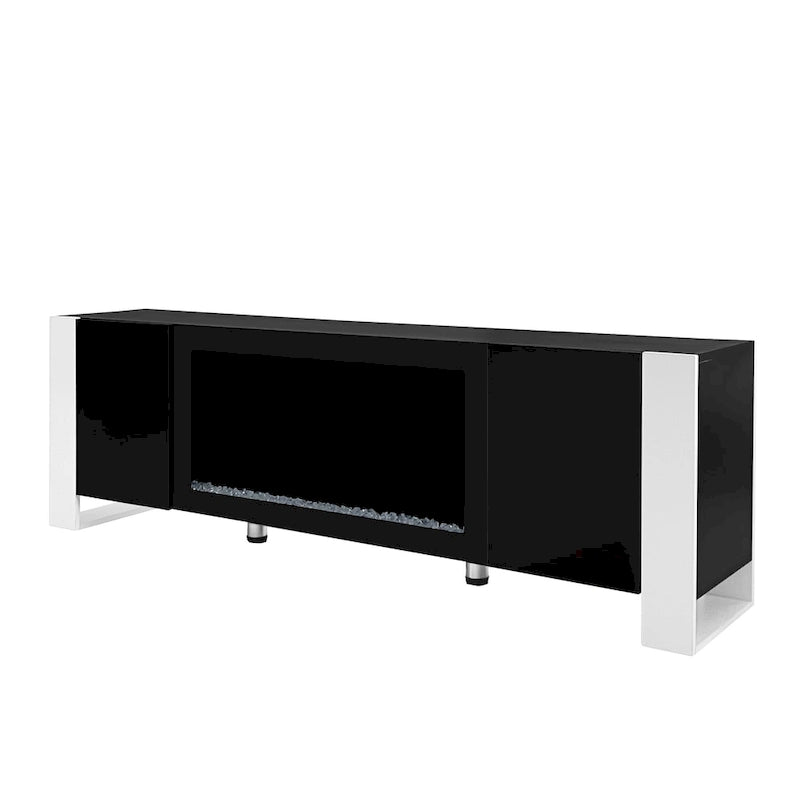 Modern 68.1 Fireplace TV Stand with 2 Large Cabinets for TVs up to 78