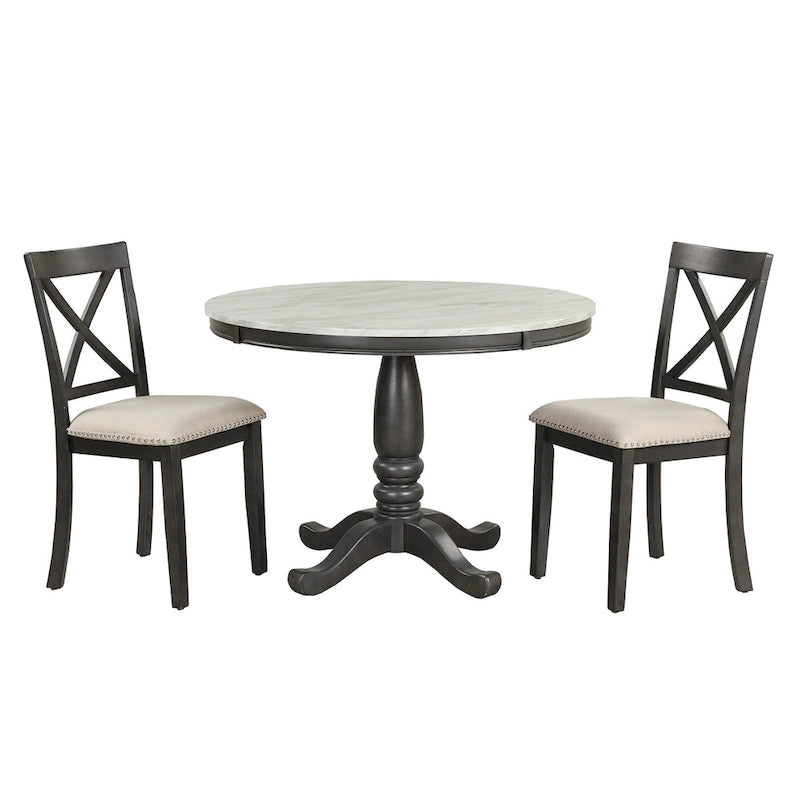 5-Piece Modern Wooden Dining Set with Round Table & Chairs