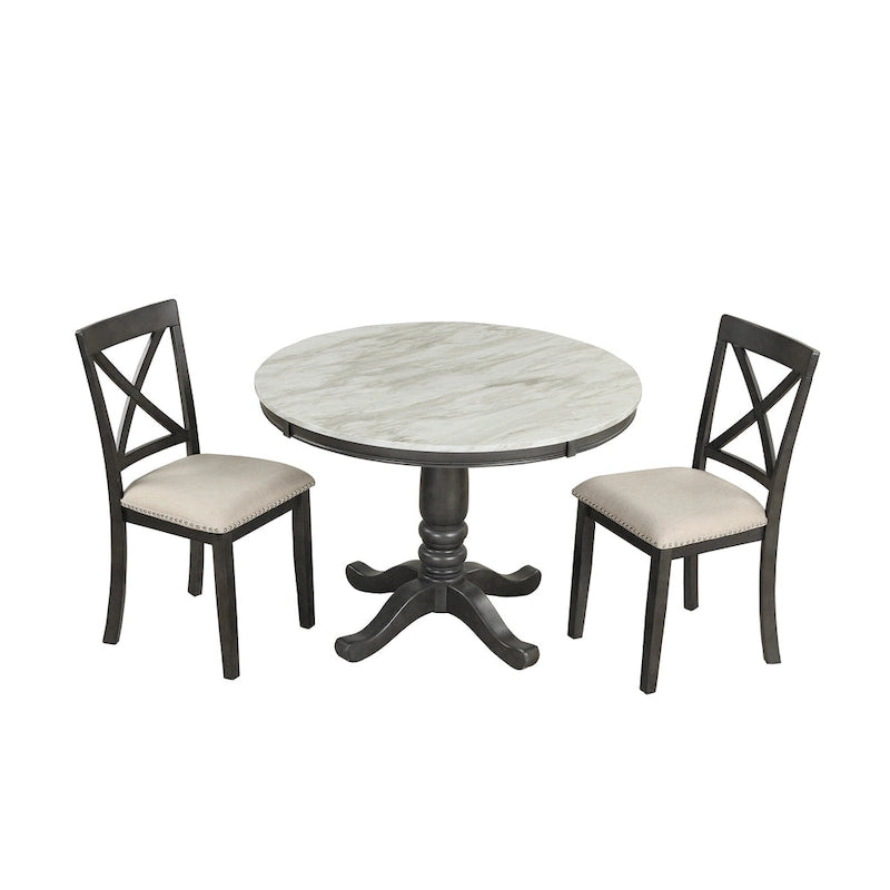 5-Piece Modern Wooden Dining Set with Round Table & Chairs