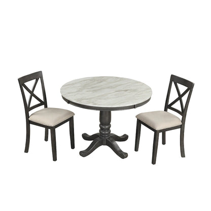 5-Piece Modern Wooden Dining Set with Round Table & Chairs
