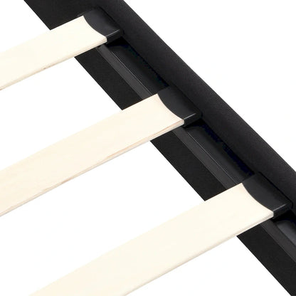 Black King Upholstered Platform Bed with Button Tufted Headboard and Wood Slats - No Box Spring Needed