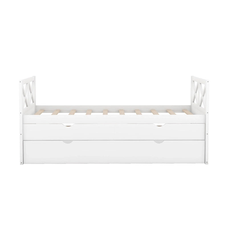 White Pine Twin Daybed with Drawers and Trundle