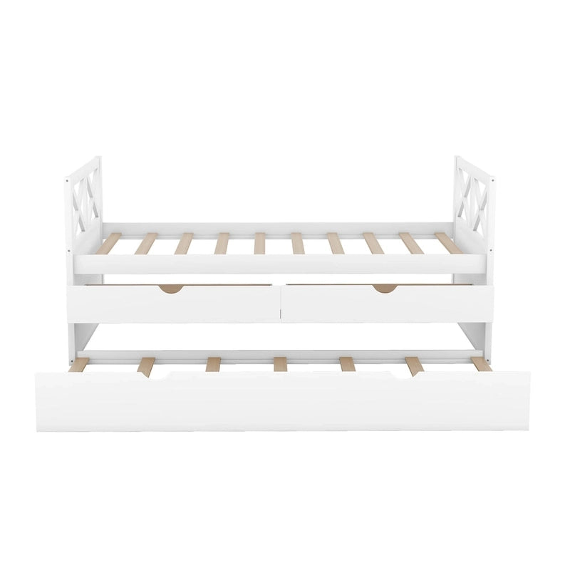 White Pine Twin Daybed with Drawers and Trundle