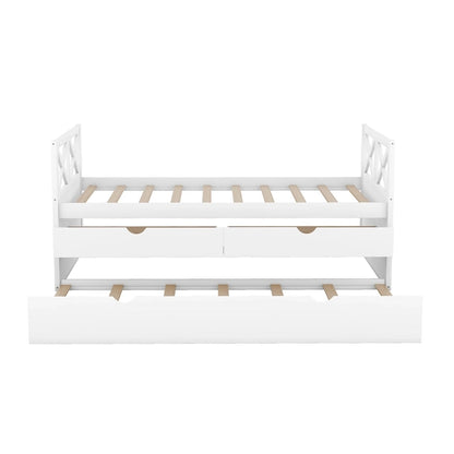 White Pine Twin Daybed with Drawers and Trundle