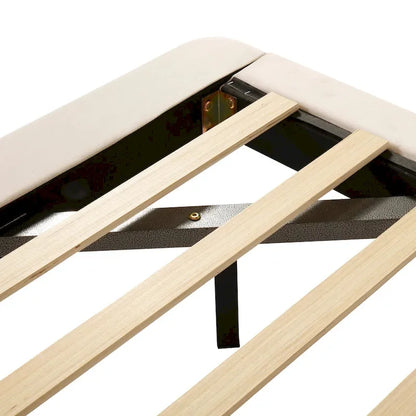 Velvet Floating Platform Bed with Sensor Light