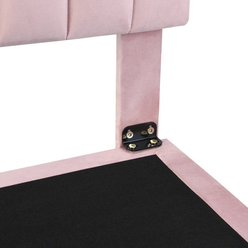 Queen Velvet Floating Bed with Sensor Light and Tufted Headboard