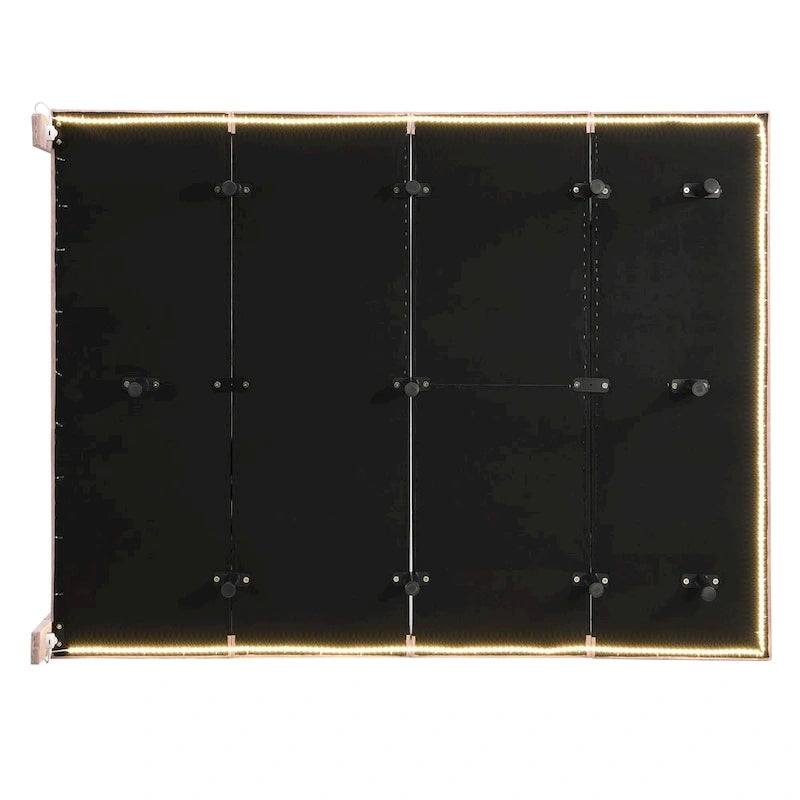 Queen Velvet Floating Bed with Sensor Light and Tufted Headboard