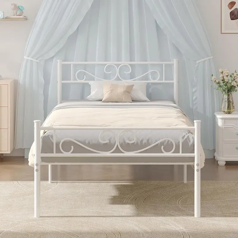 Metal Bed Frame with Headboard and Footboard- Twin/Full/Queen Size Bed