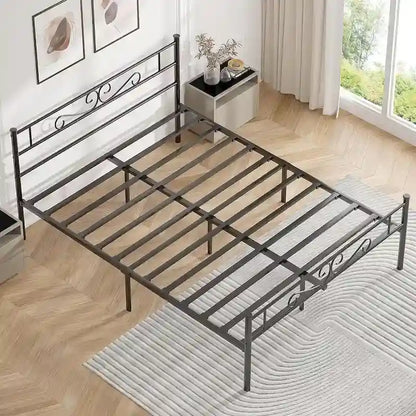 Metal Bed Frame with Headboard and Footboard- Twin/Full/Queen Size Bed