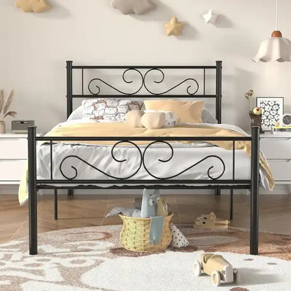 Metal Bed Frame with Headboard and Footboard- Twin/Full/Queen Size Bed