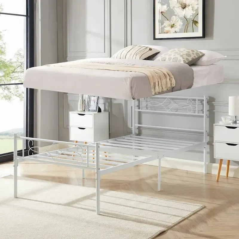Metal Bed Frame with Headboard and Footboard- Twin/Full/Queen Size Bed