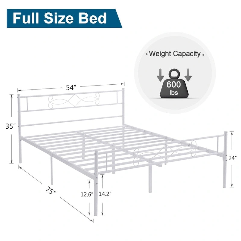 Metal Bed Frame with Headboard and Footboard- Twin/Full/Queen Size Bed