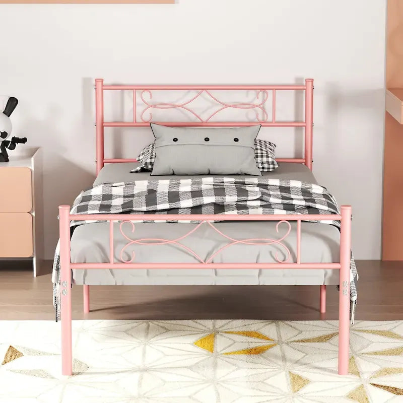 Metal Bed Frame with Headboard and Footboard- Twin/Full/Queen Size Bed