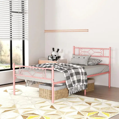 Metal Bed Frame with Headboard and Footboard- Twin/Full/Queen Size Bed
