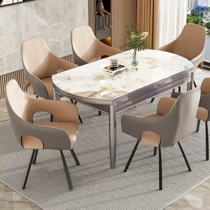 Two-tone Microfiber Leather Upholstered Rotatable Dining Chairs (Set of 2) - 22.83 W x 19.69 D x 36.61 H