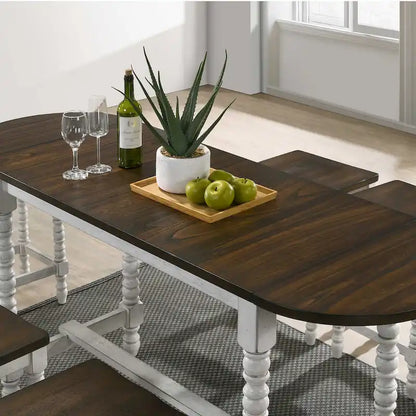 Vexl Walnut 71-inch Counter Height Table w/ Drop Leaf by Furniture of America